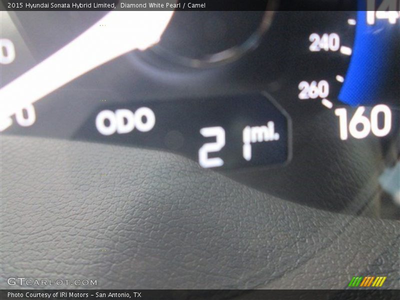 Diamond White Pearl / Camel 2015 Hyundai Sonata Hybrid Limited