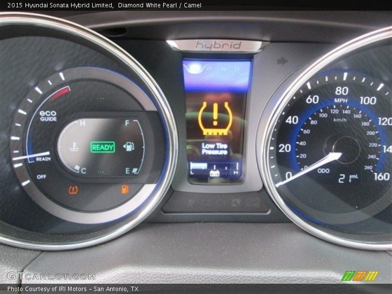 Diamond White Pearl / Camel 2015 Hyundai Sonata Hybrid Limited