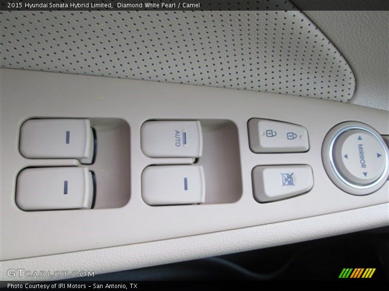 Diamond White Pearl / Camel 2015 Hyundai Sonata Hybrid Limited
