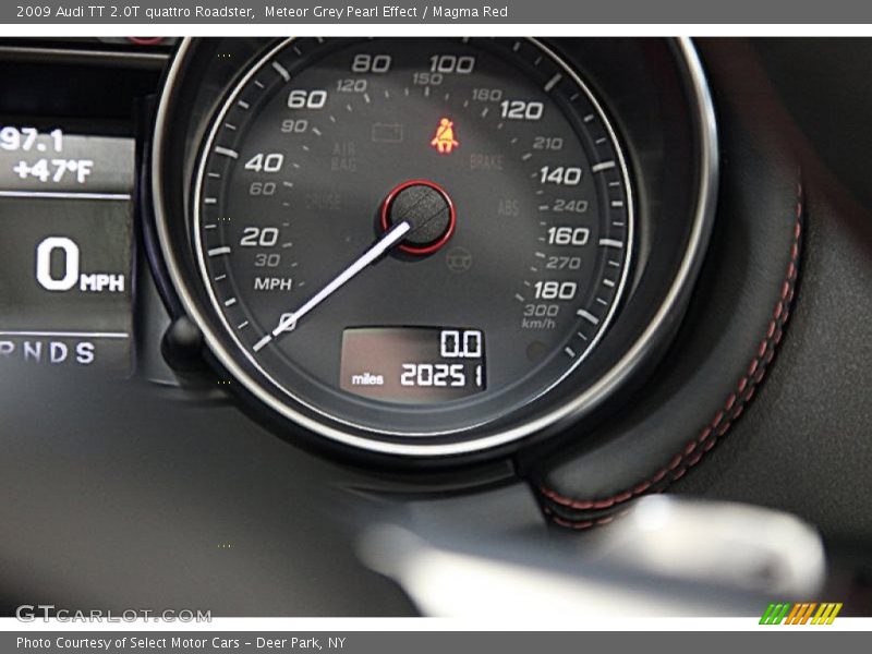 Meteor Grey Pearl Effect / Magma Red 2009 Audi TT 2.0T quattro Roadster