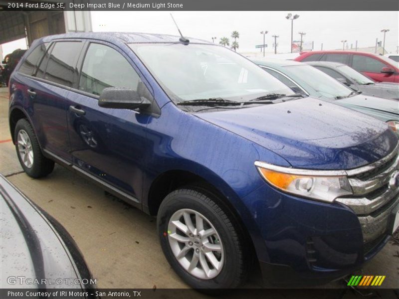Deep Impact Blue / Medium Light Stone 2014 Ford Edge SE