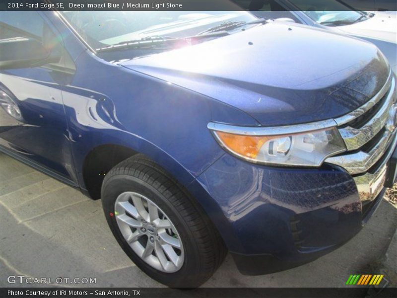 Deep Impact Blue / Medium Light Stone 2014 Ford Edge SE