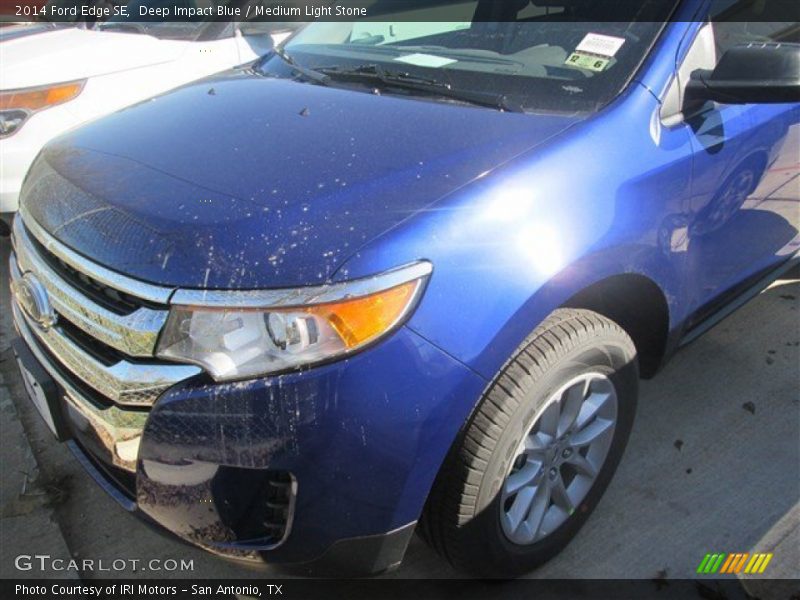 Deep Impact Blue / Medium Light Stone 2014 Ford Edge SE