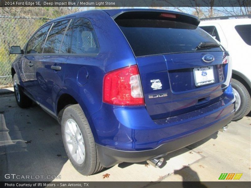 Deep Impact Blue / Medium Light Stone 2014 Ford Edge SE