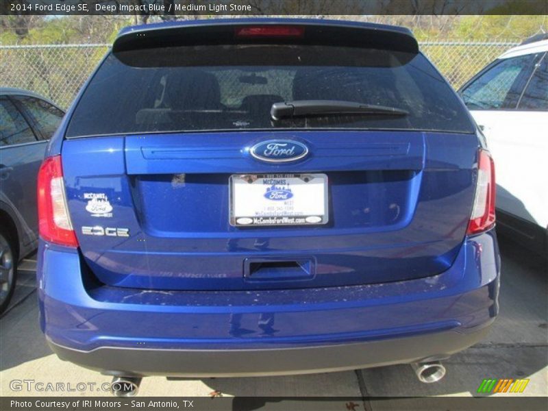 Deep Impact Blue / Medium Light Stone 2014 Ford Edge SE