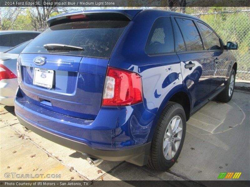 Deep Impact Blue / Medium Light Stone 2014 Ford Edge SE