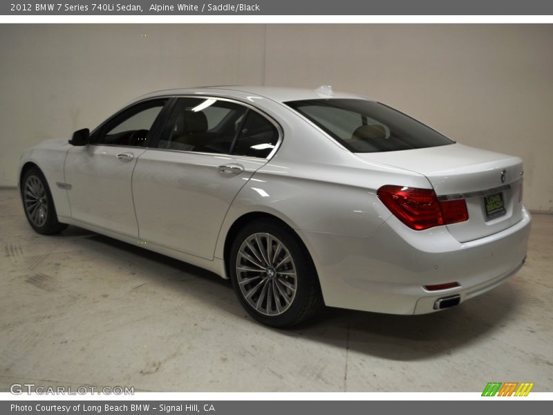 Alpine White / Saddle/Black 2012 BMW 7 Series 740Li Sedan