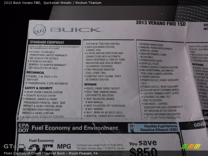 Quicksilver Metallic / Medium Titanium 2013 Buick Verano FWD