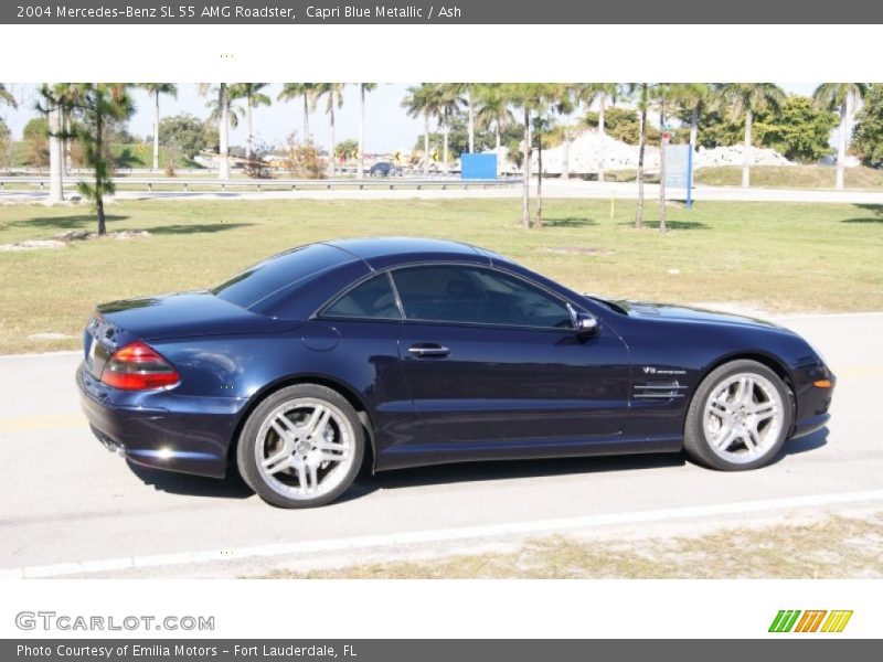 Capri Blue Metallic / Ash 2004 Mercedes-Benz SL 55 AMG Roadster