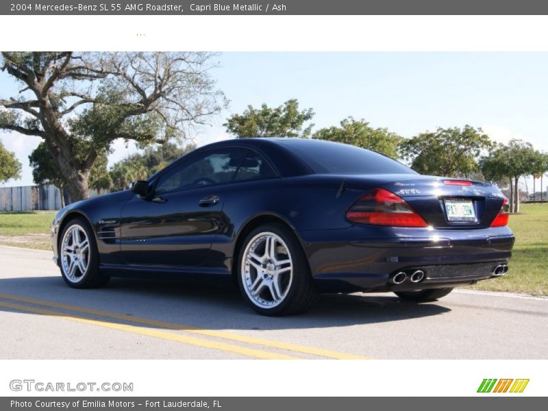 Capri Blue Metallic / Ash 2004 Mercedes-Benz SL 55 AMG Roadster
