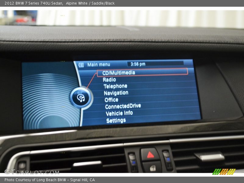 Alpine White / Saddle/Black 2012 BMW 7 Series 740Li Sedan