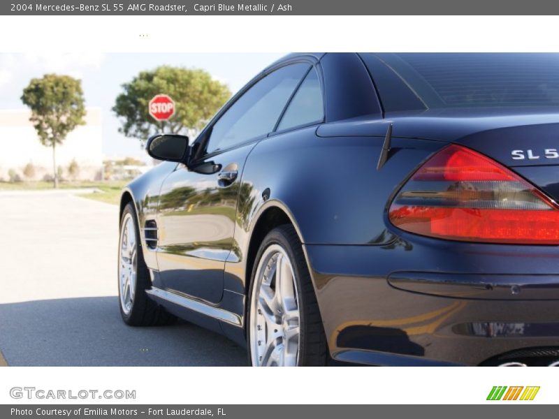 Capri Blue Metallic / Ash 2004 Mercedes-Benz SL 55 AMG Roadster