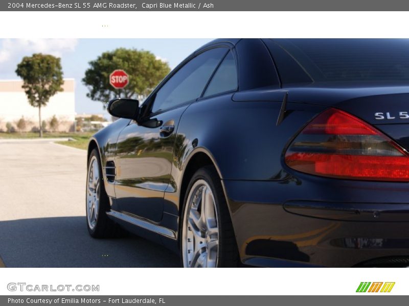 Capri Blue Metallic / Ash 2004 Mercedes-Benz SL 55 AMG Roadster