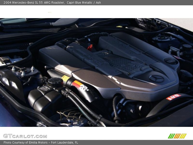 Capri Blue Metallic / Ash 2004 Mercedes-Benz SL 55 AMG Roadster