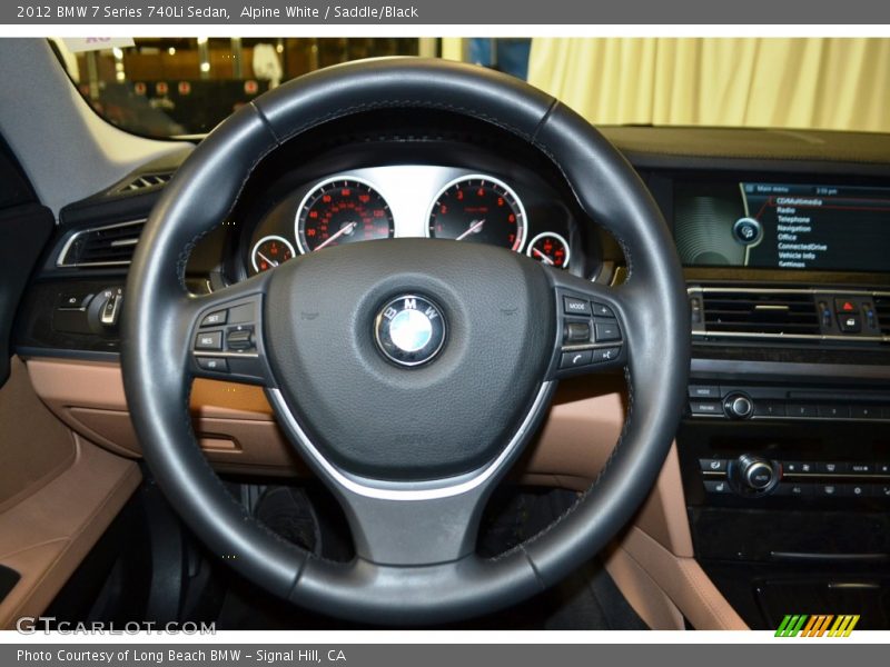 Alpine White / Saddle/Black 2012 BMW 7 Series 740Li Sedan