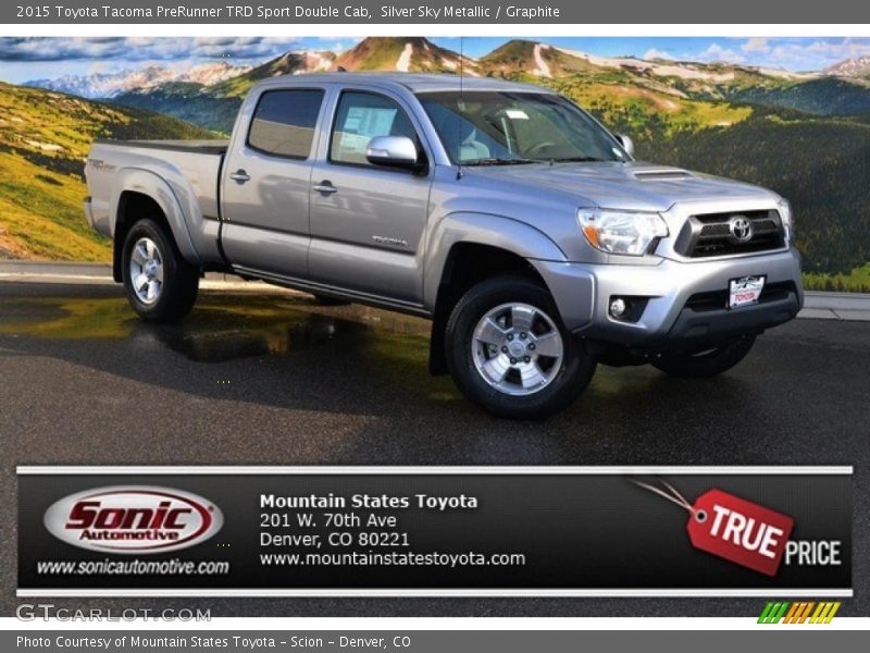 Silver Sky Metallic / Graphite 2015 Toyota Tacoma PreRunner TRD Sport Double Cab