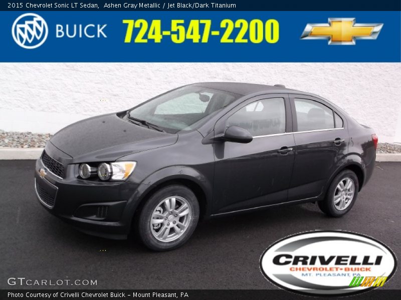 Ashen Gray Metallic / Jet Black/Dark Titanium 2015 Chevrolet Sonic LT Sedan
