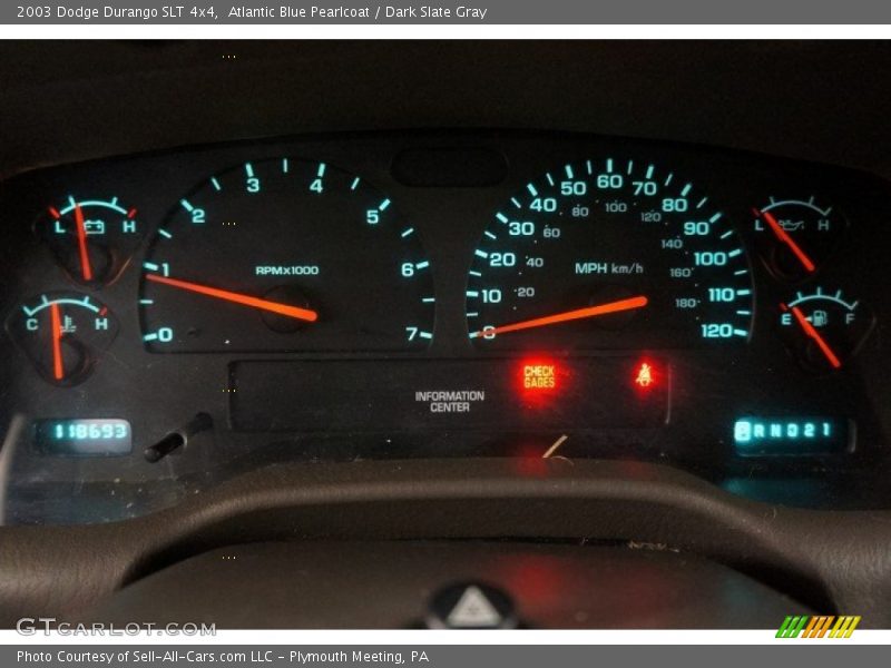 Atlantic Blue Pearlcoat / Dark Slate Gray 2003 Dodge Durango SLT 4x4