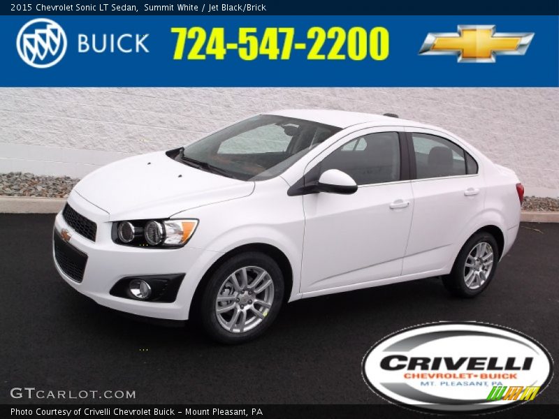 Summit White / Jet Black/Brick 2015 Chevrolet Sonic LT Sedan
