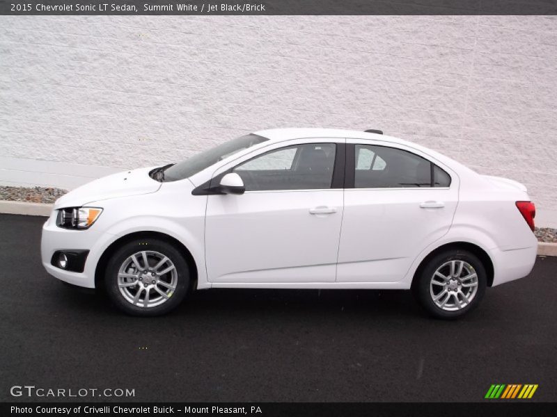 Summit White / Jet Black/Brick 2015 Chevrolet Sonic LT Sedan