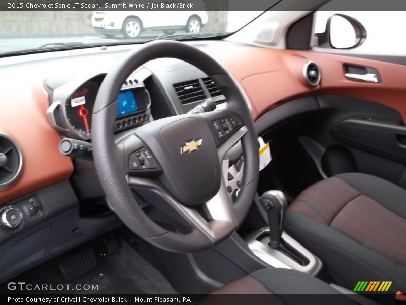 Summit White / Jet Black/Brick 2015 Chevrolet Sonic LT Sedan