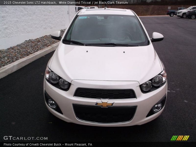 White Diamond Tricoat / Jet Black/Dark Titanium 2015 Chevrolet Sonic LTZ Hatchback