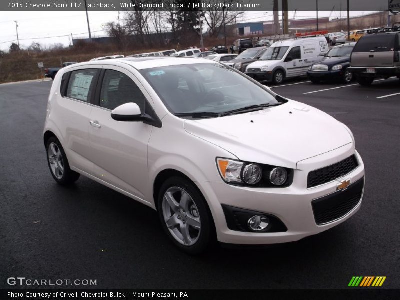 White Diamond Tricoat / Jet Black/Dark Titanium 2015 Chevrolet Sonic LTZ Hatchback
