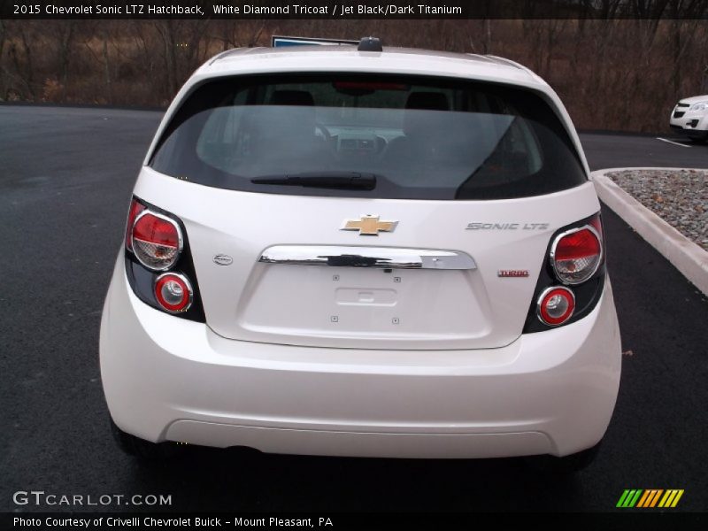White Diamond Tricoat / Jet Black/Dark Titanium 2015 Chevrolet Sonic LTZ Hatchback