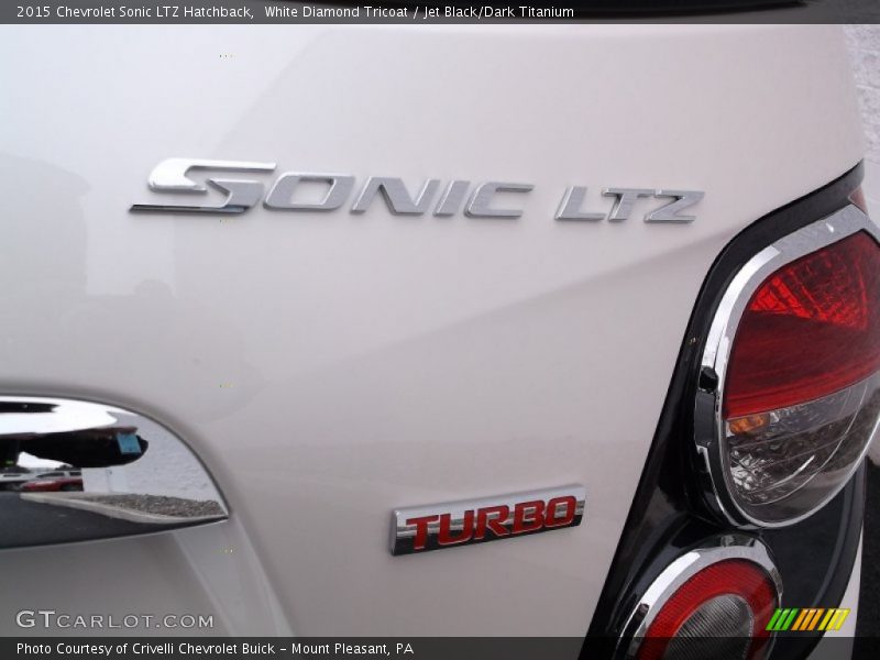White Diamond Tricoat / Jet Black/Dark Titanium 2015 Chevrolet Sonic LTZ Hatchback