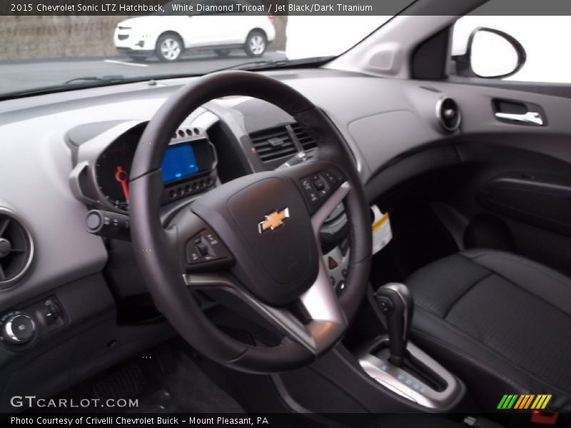 White Diamond Tricoat / Jet Black/Dark Titanium 2015 Chevrolet Sonic LTZ Hatchback