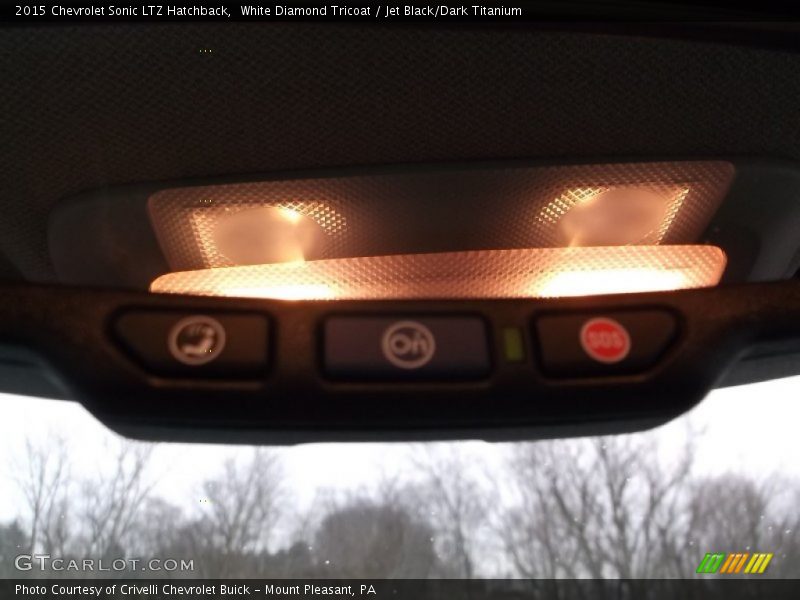 White Diamond Tricoat / Jet Black/Dark Titanium 2015 Chevrolet Sonic LTZ Hatchback