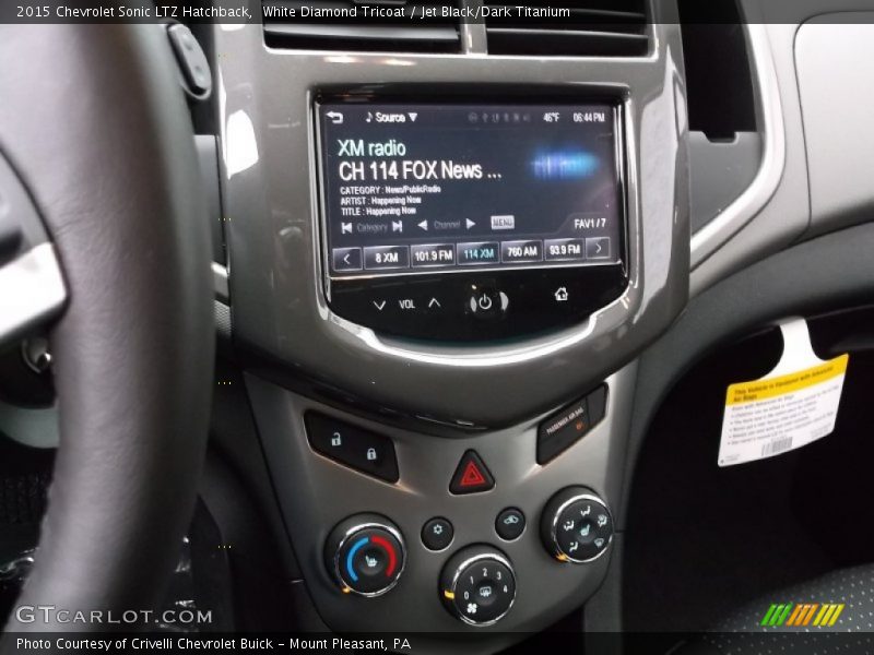 White Diamond Tricoat / Jet Black/Dark Titanium 2015 Chevrolet Sonic LTZ Hatchback