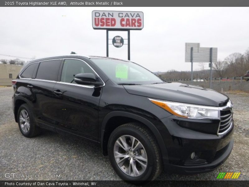 Attitude Black Metallic / Black 2015 Toyota Highlander XLE AWD