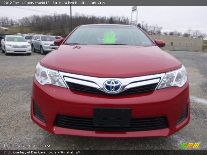 Barcelona Red Metallic / Light Gray 2012 Toyota Camry Hybrid LE