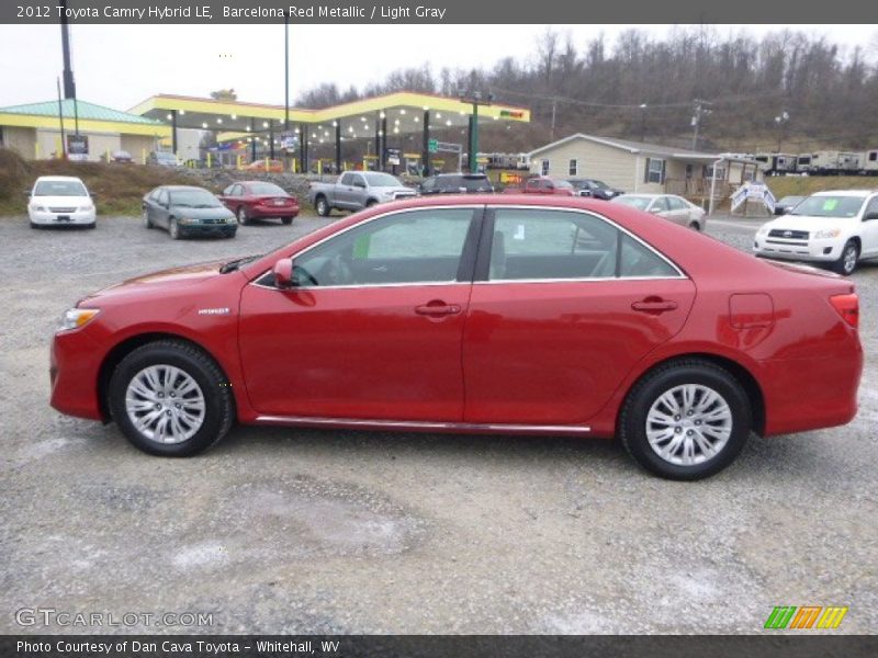 Barcelona Red Metallic / Light Gray 2012 Toyota Camry Hybrid LE