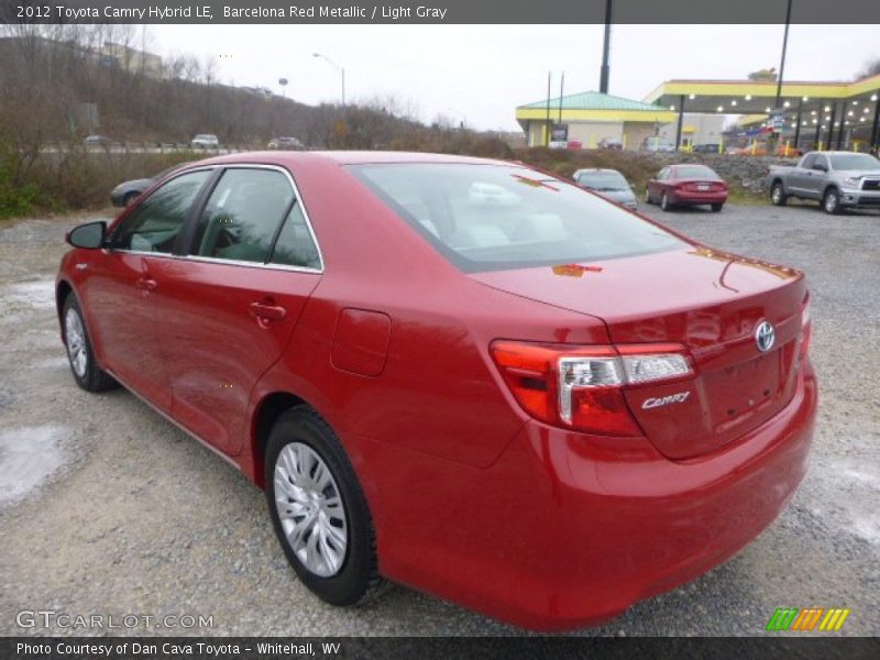Barcelona Red Metallic / Light Gray 2012 Toyota Camry Hybrid LE