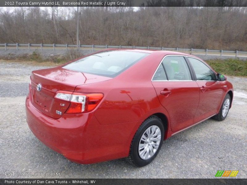 Barcelona Red Metallic / Light Gray 2012 Toyota Camry Hybrid LE