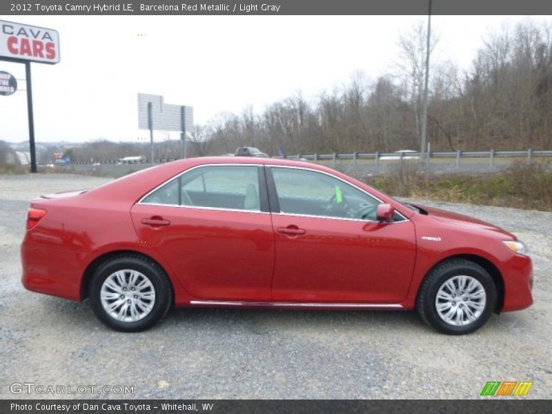 Barcelona Red Metallic / Light Gray 2012 Toyota Camry Hybrid LE