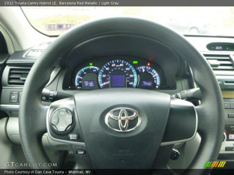 Barcelona Red Metallic / Light Gray 2012 Toyota Camry Hybrid LE