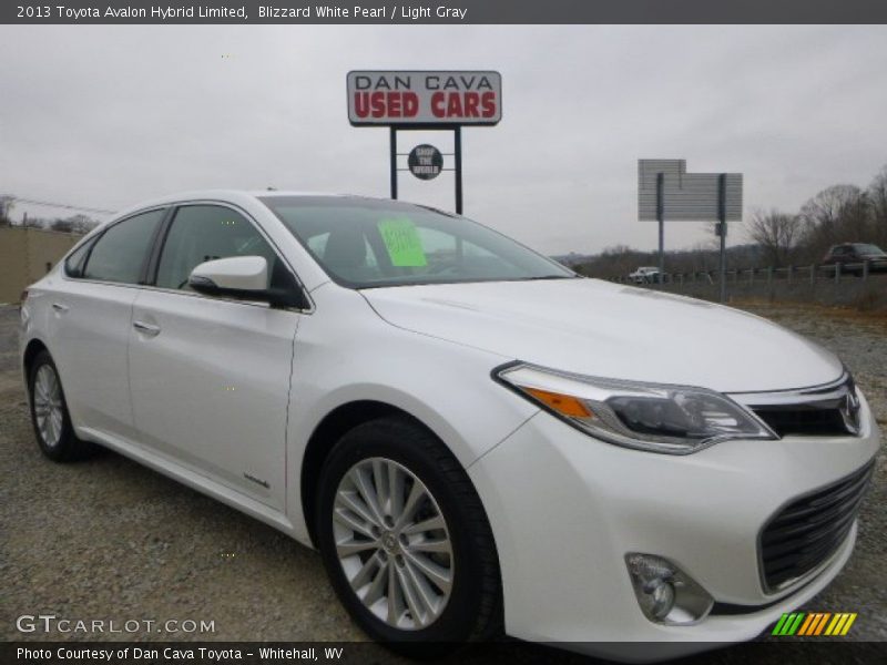 Blizzard White Pearl / Light Gray 2013 Toyota Avalon Hybrid Limited