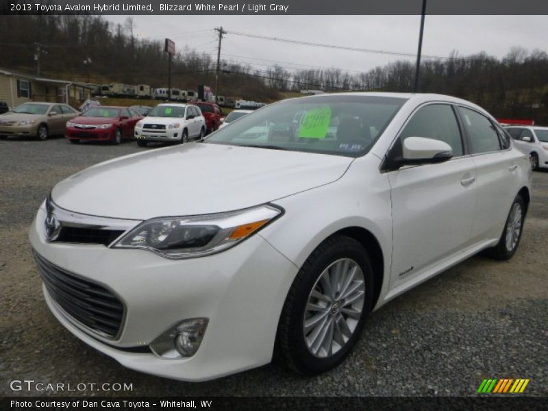 Blizzard White Pearl / Light Gray 2013 Toyota Avalon Hybrid Limited