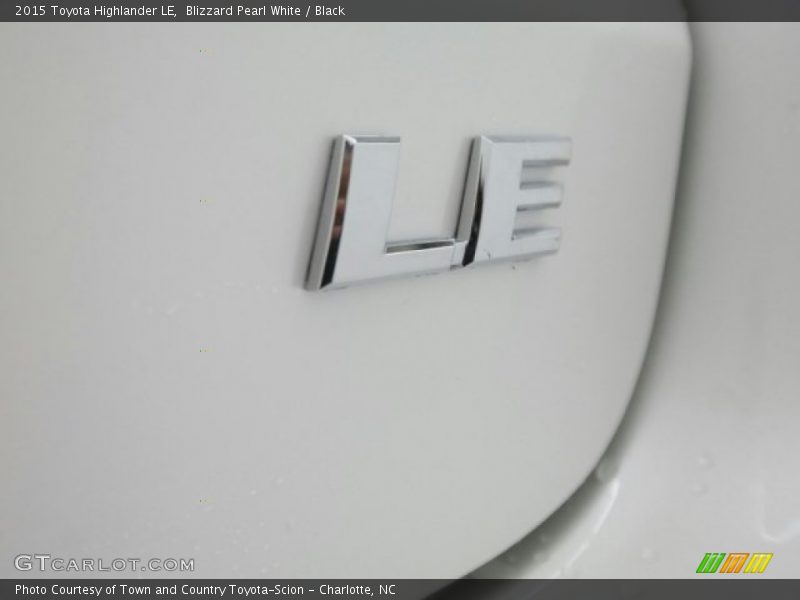Blizzard Pearl White / Black 2015 Toyota Highlander LE