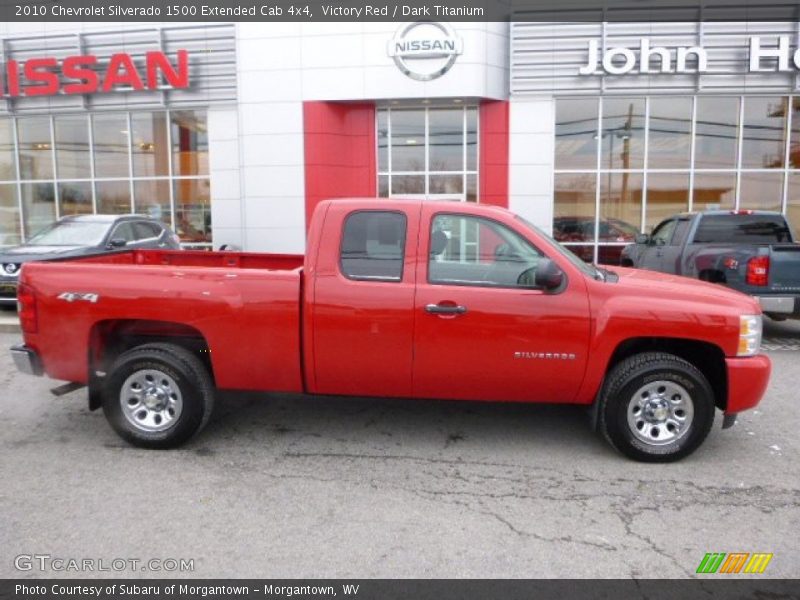 Victory Red / Dark Titanium 2010 Chevrolet Silverado 1500 Extended Cab 4x4