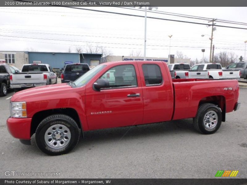 Victory Red / Dark Titanium 2010 Chevrolet Silverado 1500 Extended Cab 4x4