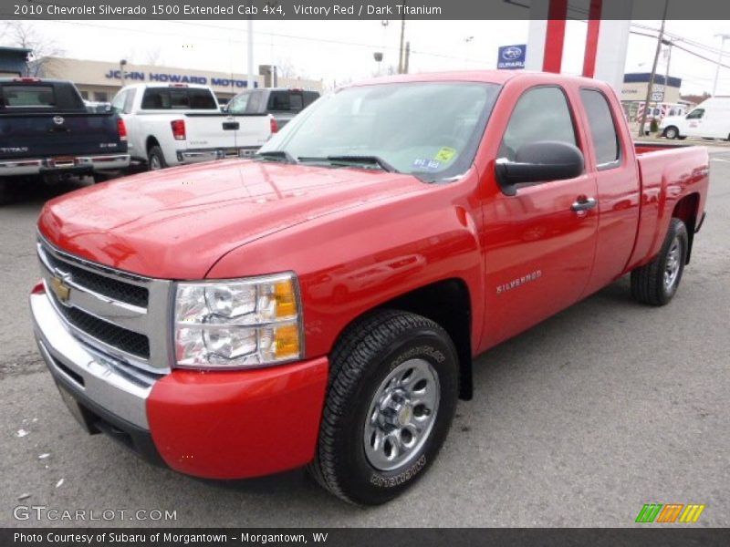 Victory Red / Dark Titanium 2010 Chevrolet Silverado 1500 Extended Cab 4x4