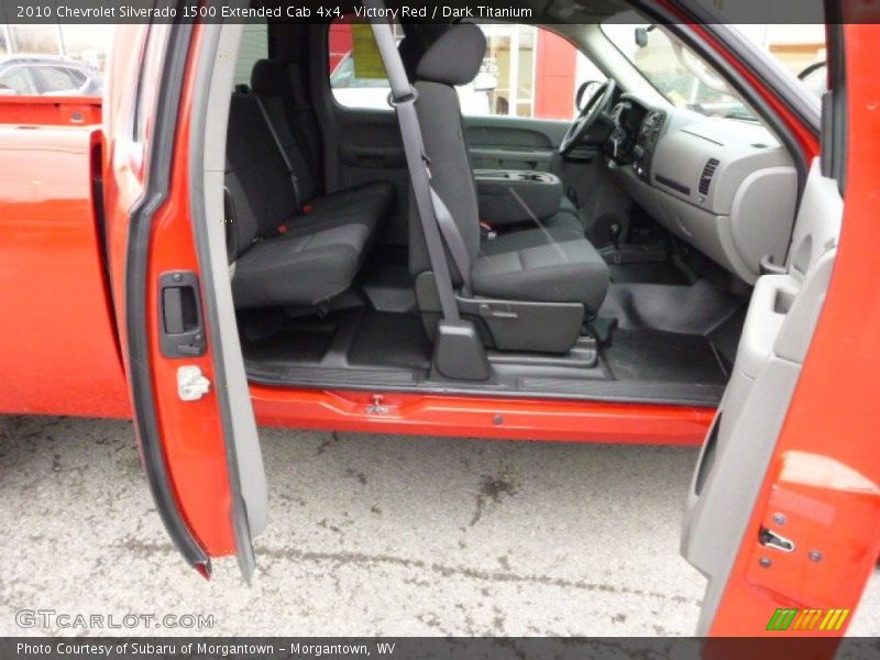 Victory Red / Dark Titanium 2010 Chevrolet Silverado 1500 Extended Cab 4x4