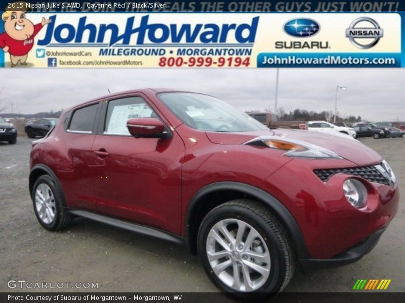 Cayenne Red / Black/Silver 2015 Nissan Juke S AWD