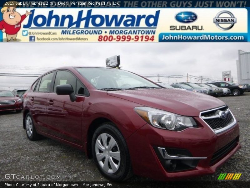 Venetian Red Pearl / Black 2015 Subaru Impreza 2.0i 5 Door