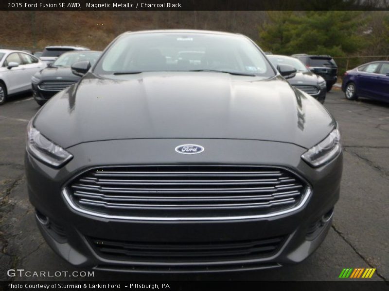 Magnetic Metallic / Charcoal Black 2015 Ford Fusion SE AWD