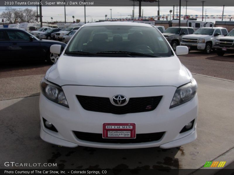 Super White / Dark Charcoal 2010 Toyota Corolla S